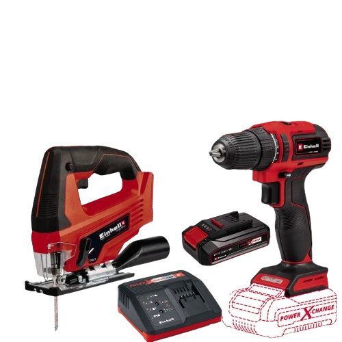 EINHELL PXC SET: TE-CD 18/2, TC-JS 18Li, STARTER KIT 18V 2,5Ah 